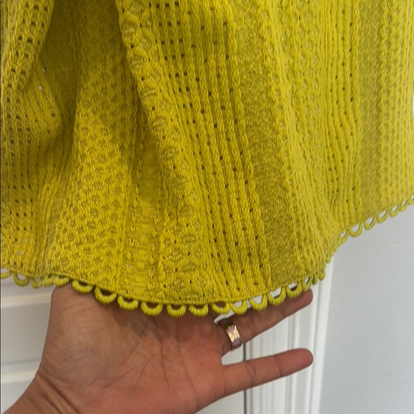 NWT! Mustard Multi Knit Embroidered neckline and Bottom Women's Top. - Picture 7 of 7